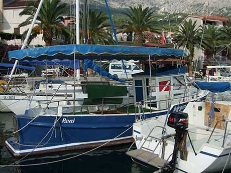 Dive boat in Croatian harbour