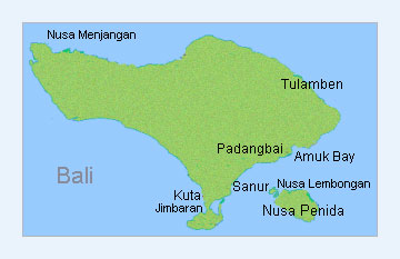 Map of Bali dive sites