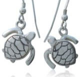 Turtle earrings for scuba divers