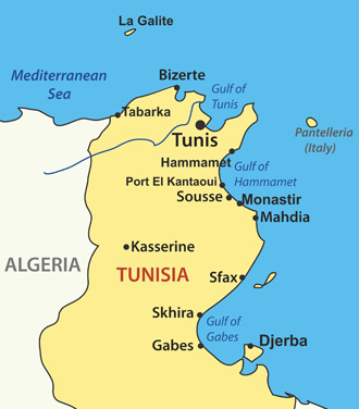 Diving areas of Tunisia